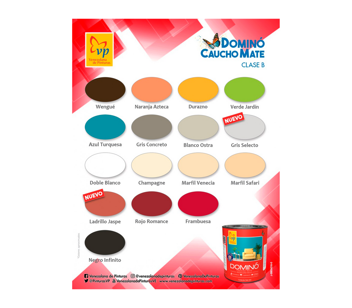 Pintura Dominó Galón Caucho Mate Interior - Exterior Clase B Vp