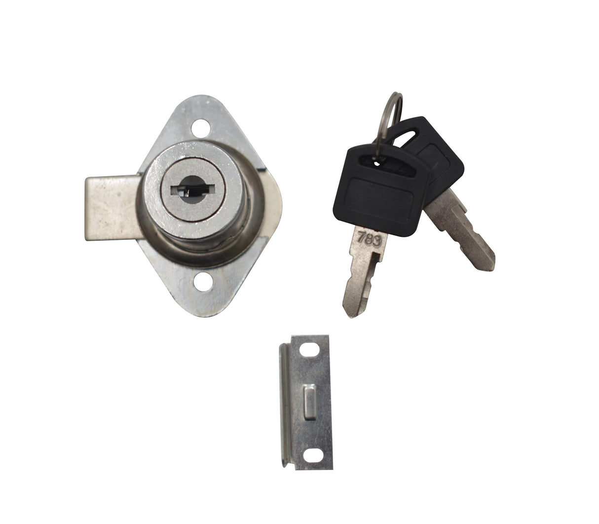 Cerradura de mueble disco plateada caja Visalock