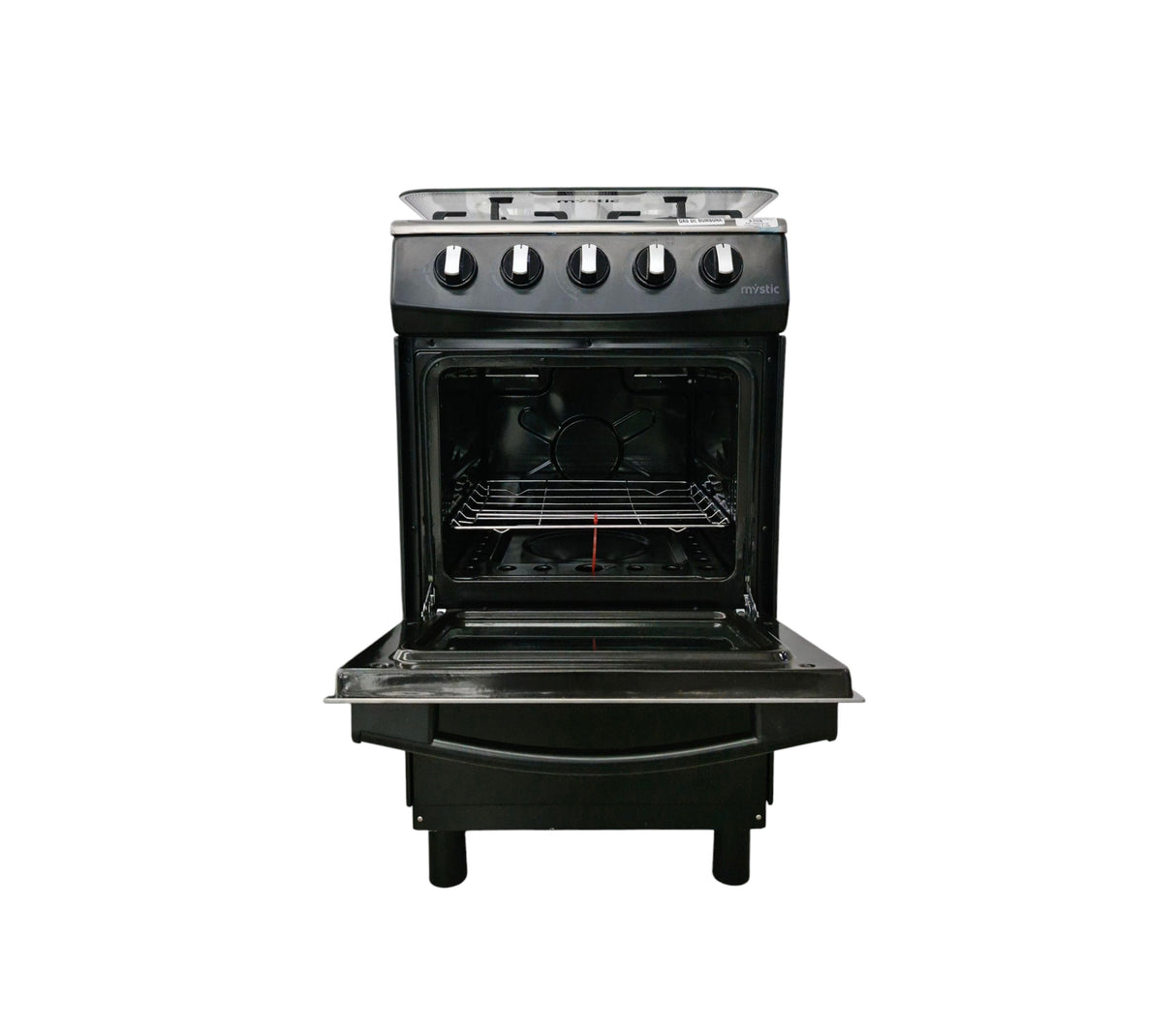 Cocina a gas esmeralda 4 hornillas (20") Negra Mystic