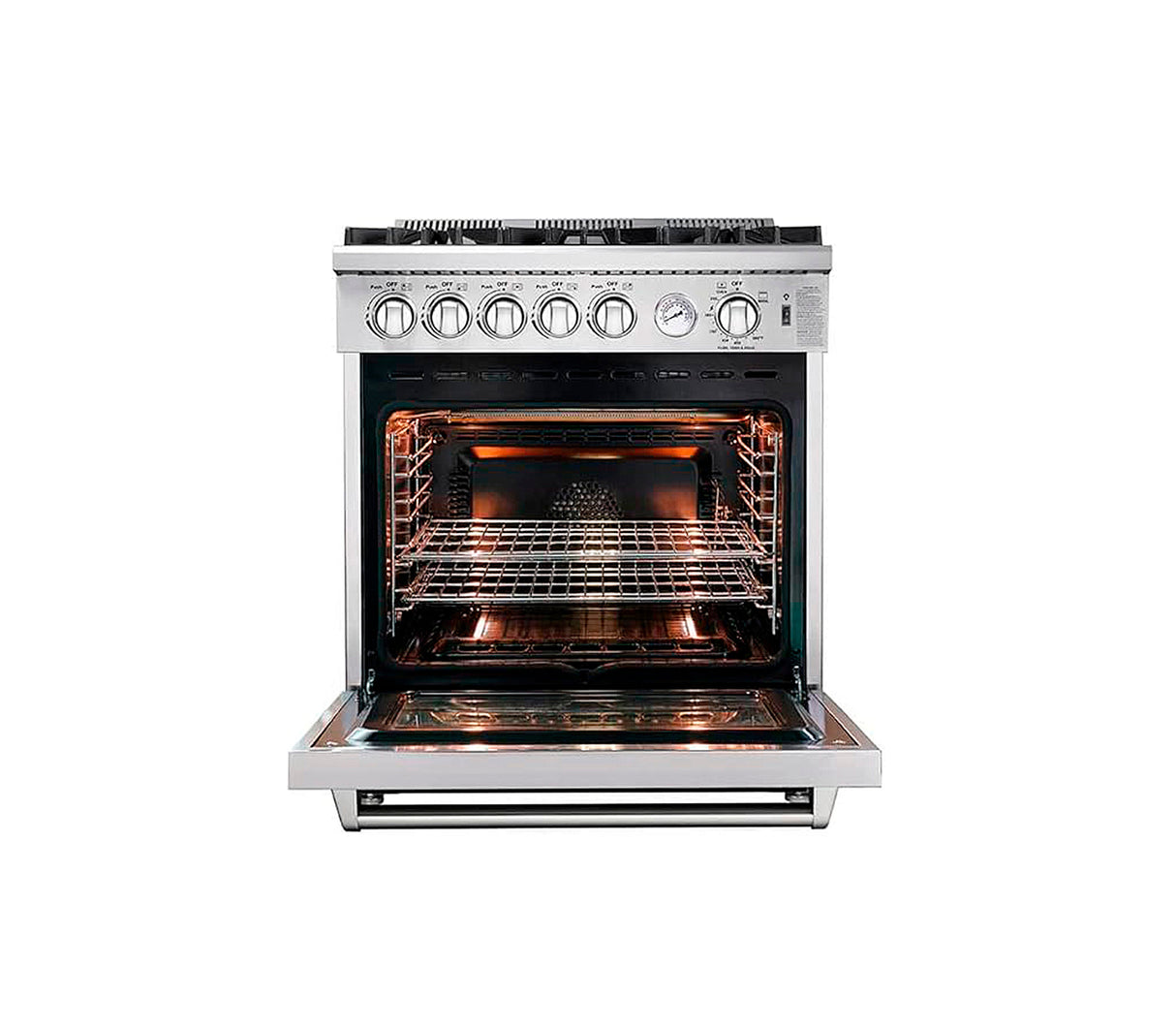 Cocina a gas piso Venecia 90cm 5 hornillas acero Drija