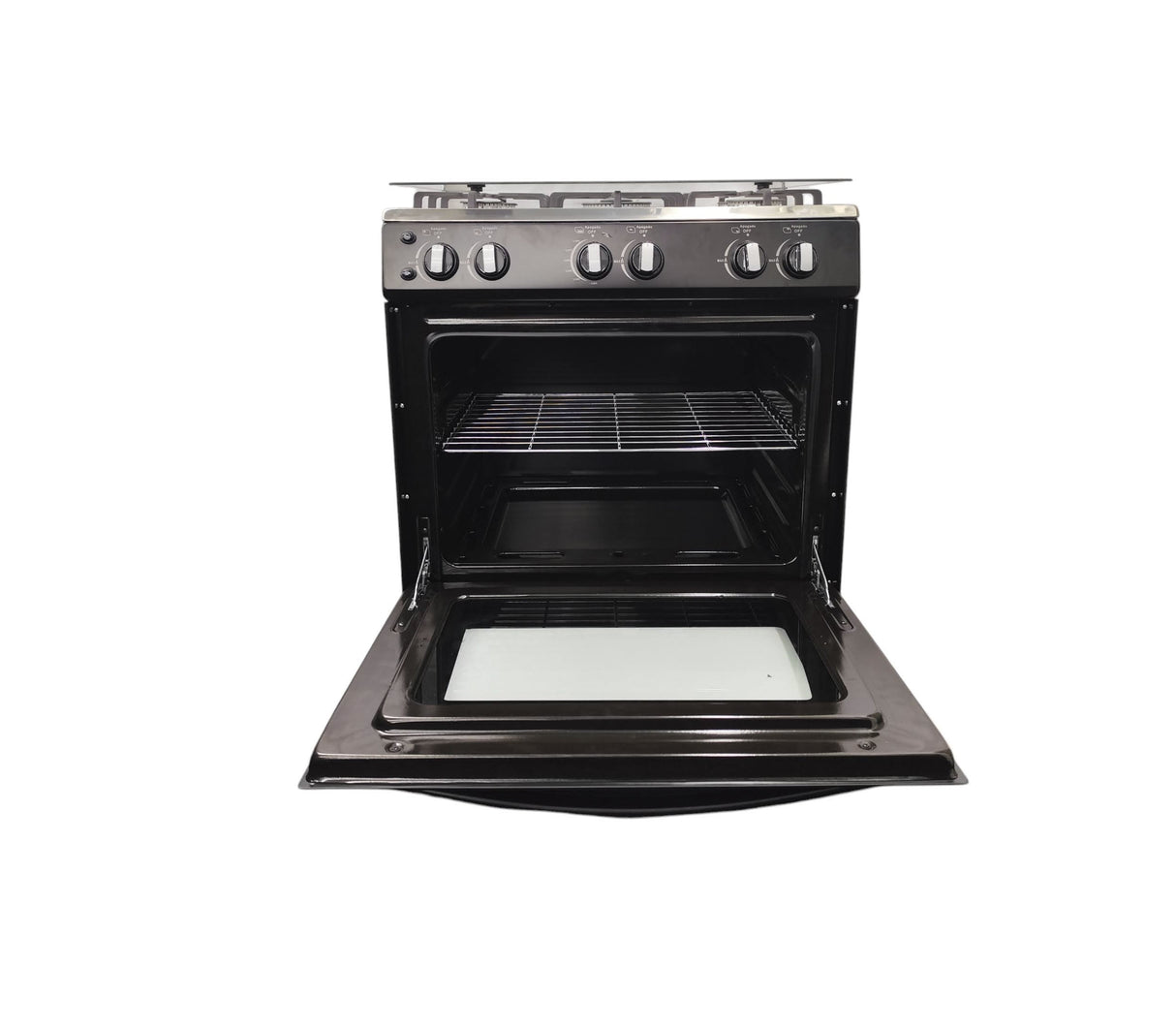Cocina a gas Esmeralda 5 hornillas (30") Negra Mystic