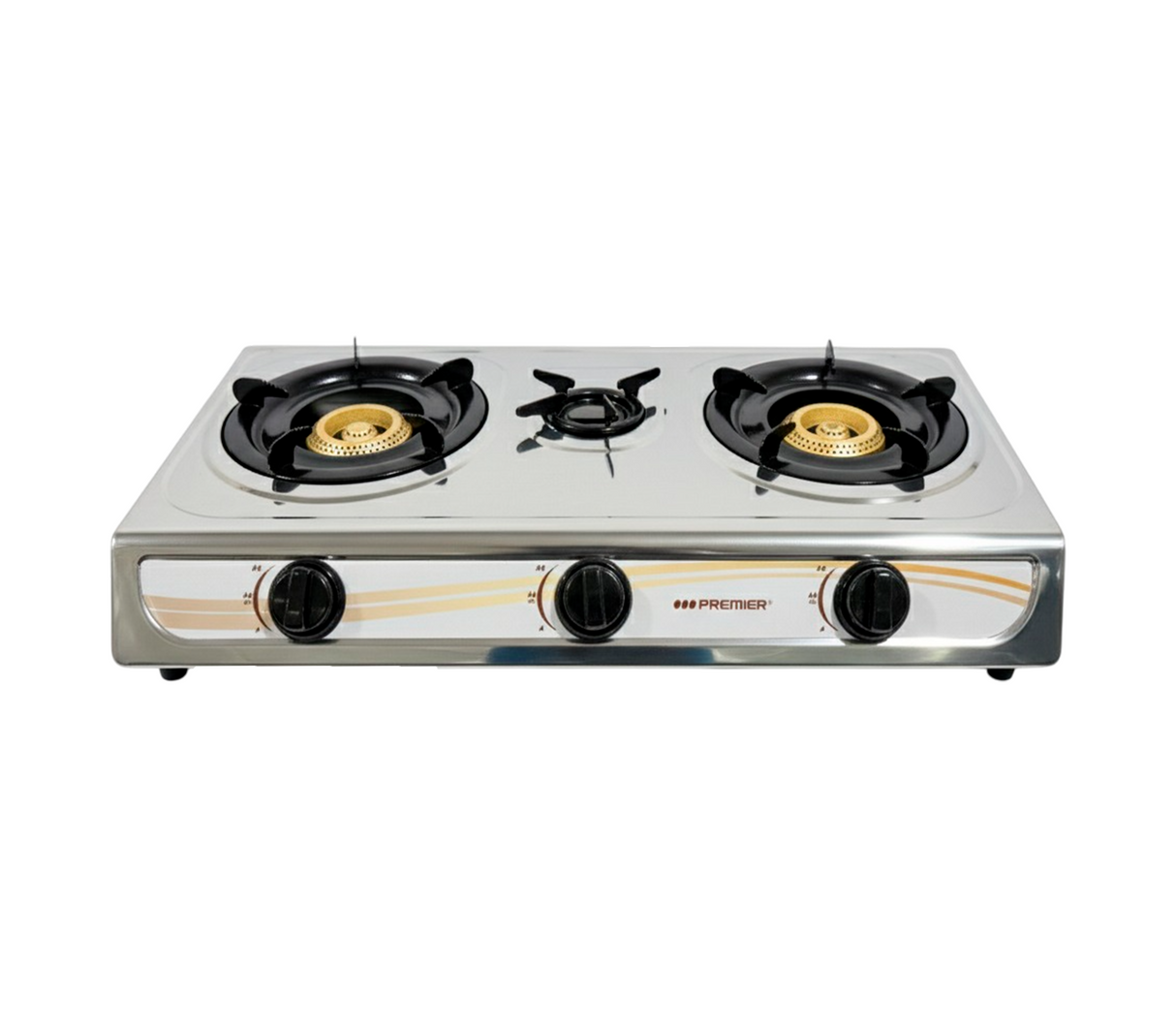 Cocina de mesa a gas 3 quemadores acero inoxidable Premier