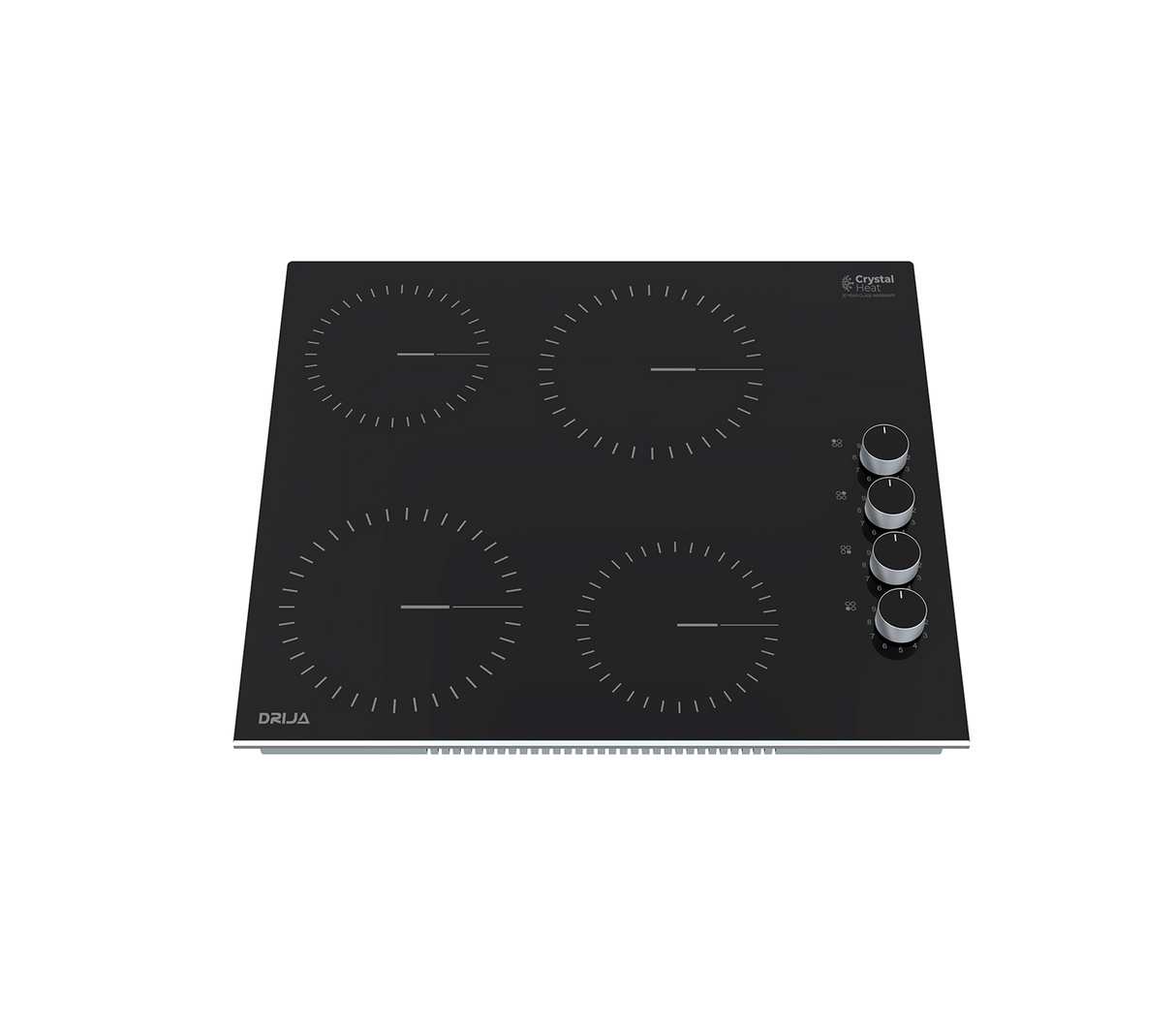 Cocina eléctrica vitrocerámica 58 cm 4 quemadores 220 V negra Drija