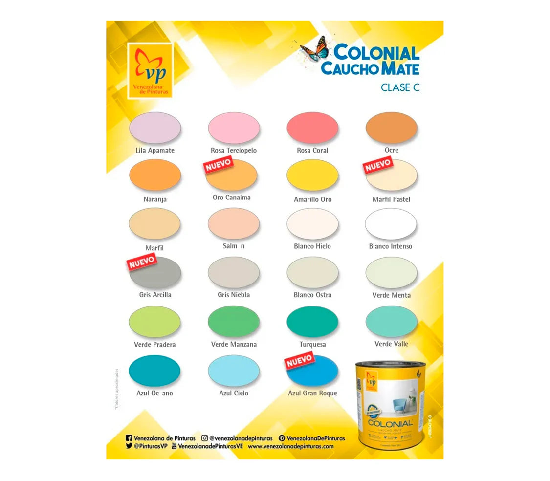 Pintura Colonial Cuñete (2 Galones) Cauho Mate Int/Ext Clase C VP