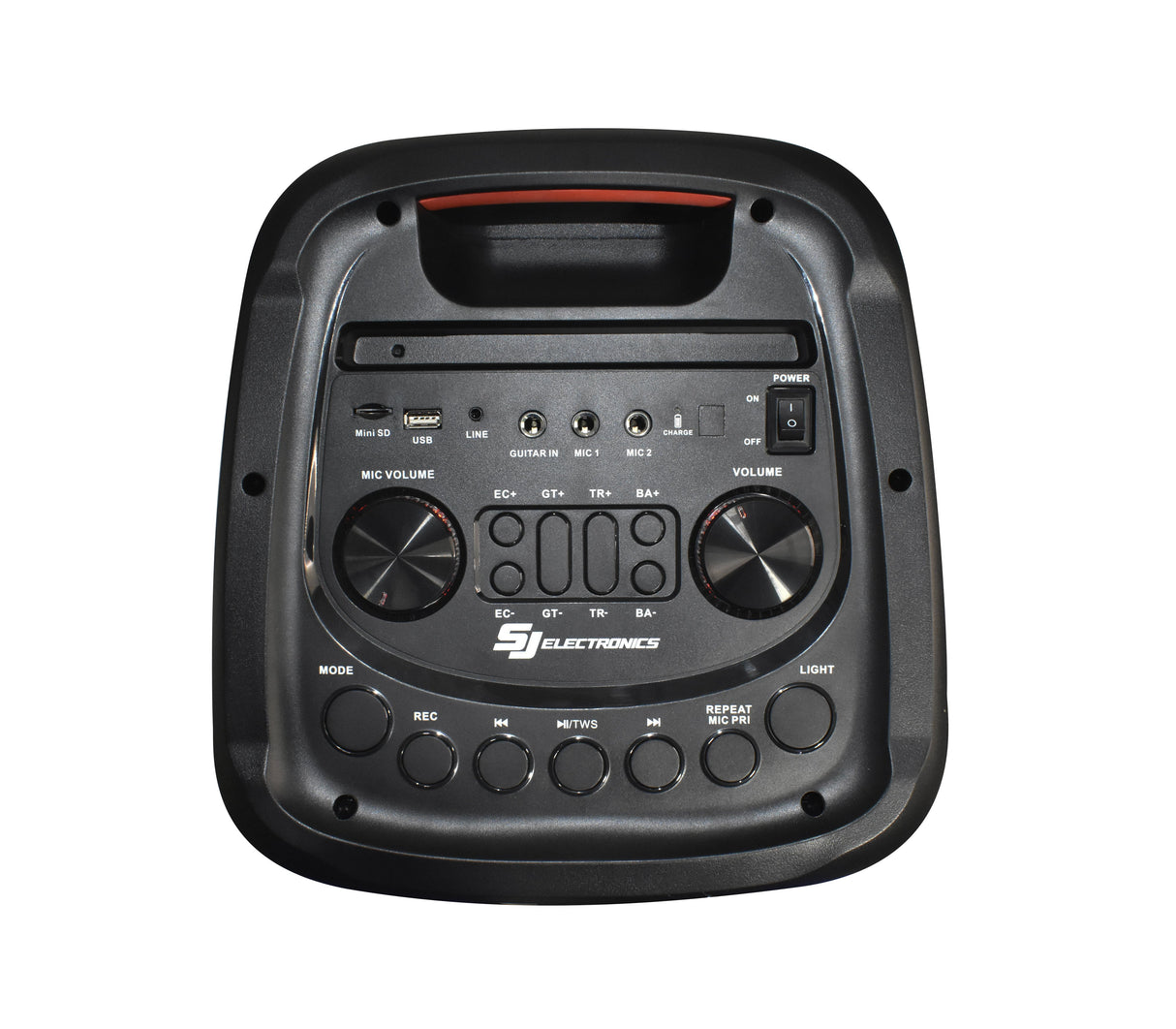 Corneta recargable 8" x2 TF/USB/pantalla LED 80W Sj Electronics