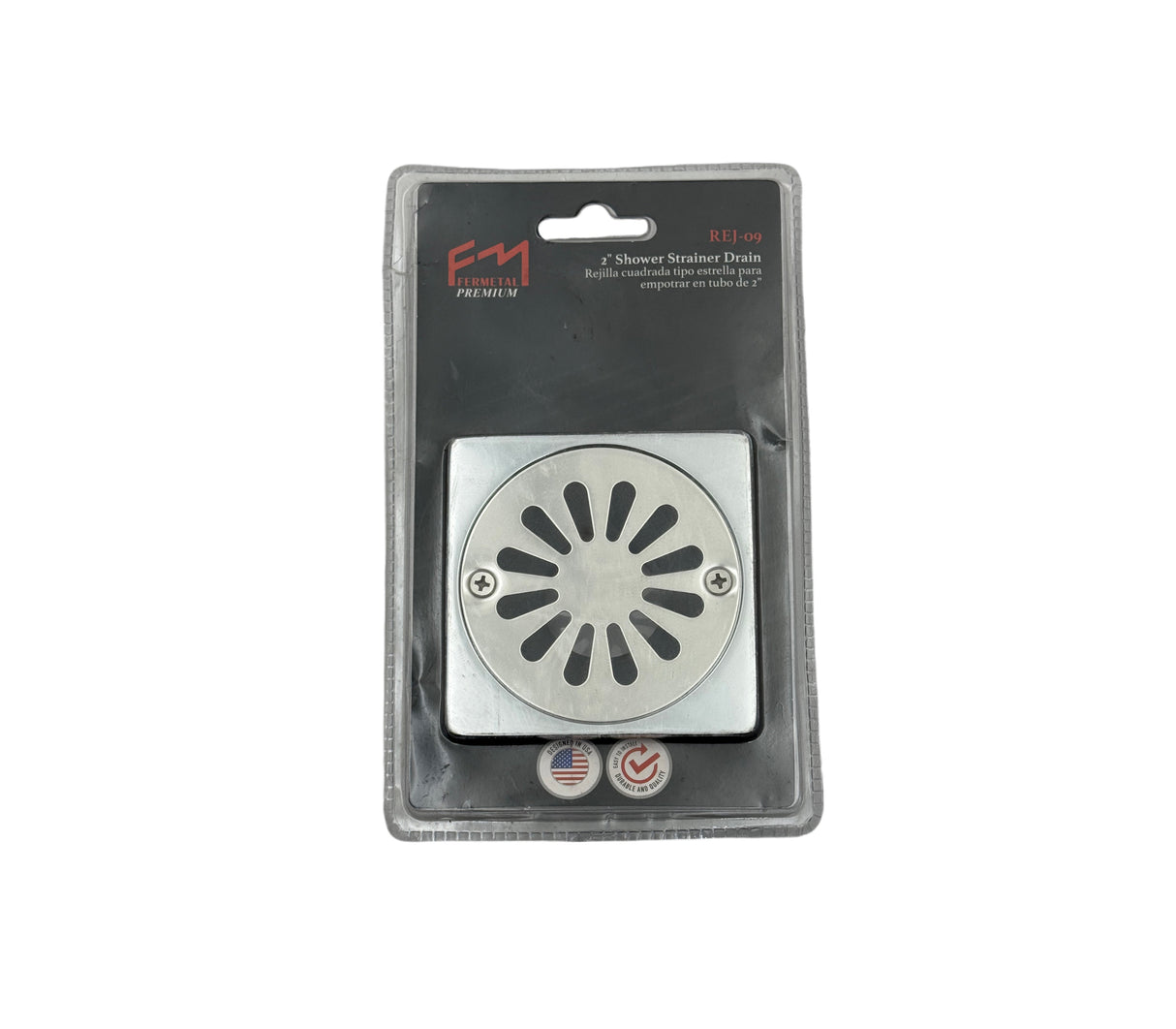 Desagüe de lujo para piso 2" pesado acero inoxidable Fermetal