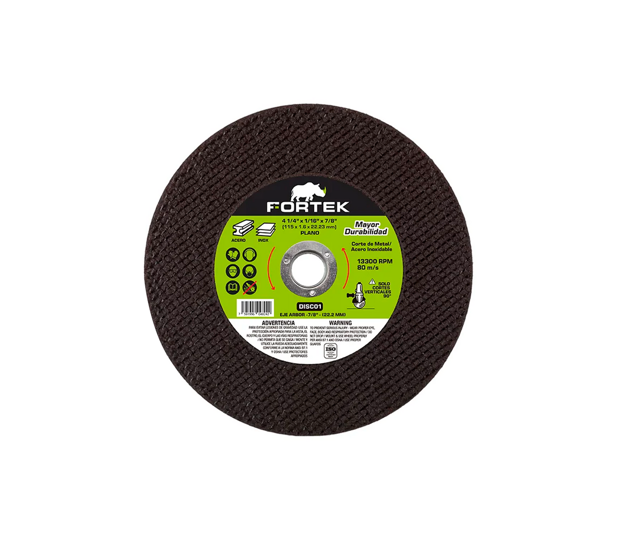 Disco de corte extra fino plano 4/2x1/16x7/8 DSC01 Fortek