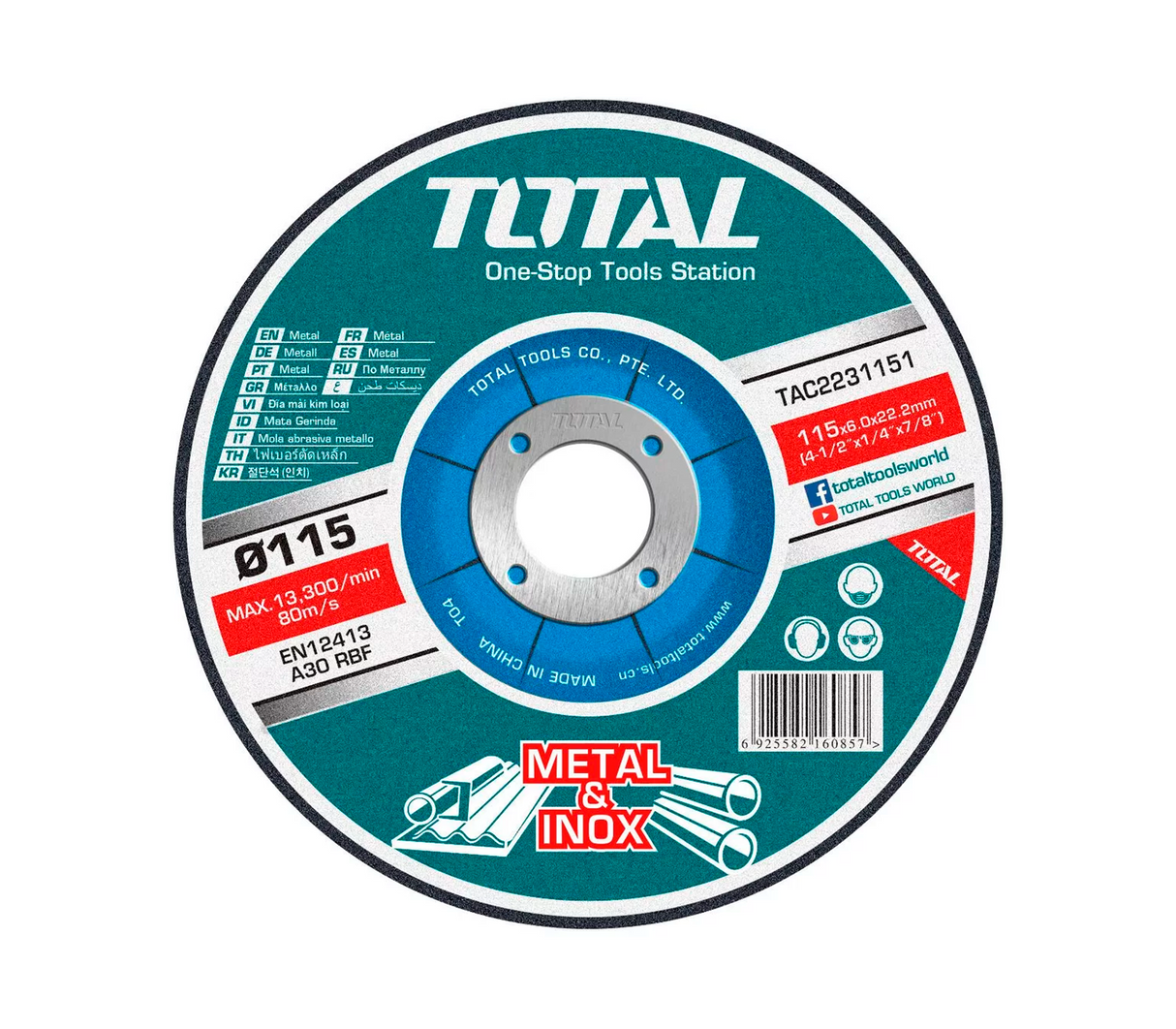 Disco de debaste metal 4.5" Total