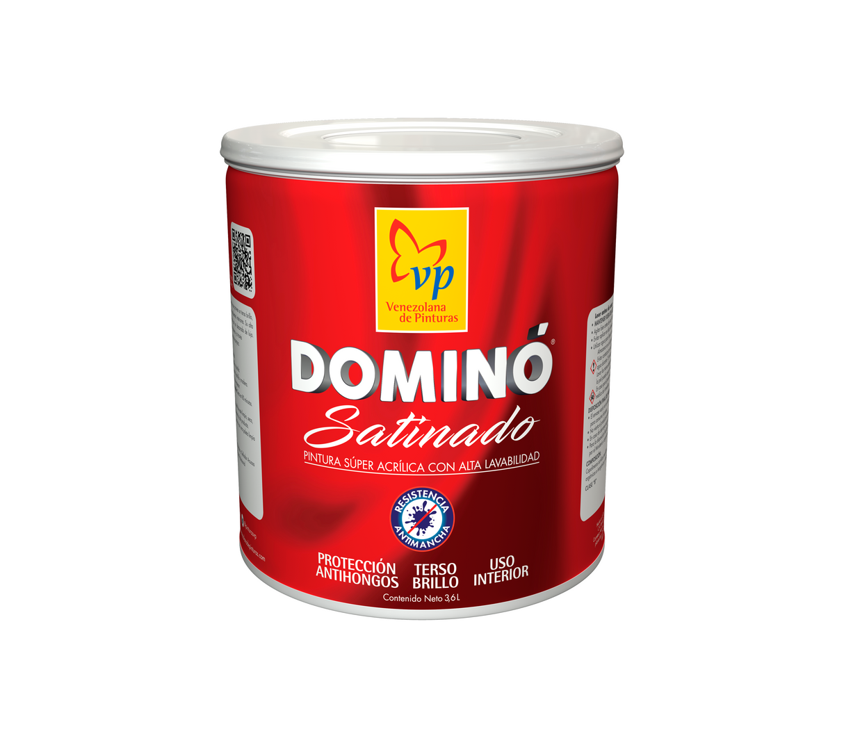 Pintura Dominó Galón Caucho Satinado Interior Clase B Vp