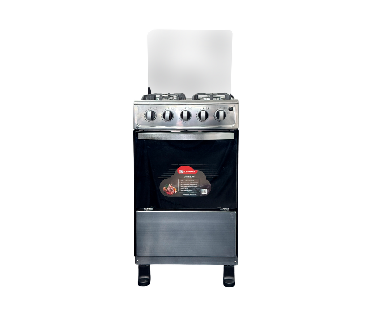 Cocina a gas 20" de piso 4h c/horno mod.sencillo acero sj-20a SJ Electronics