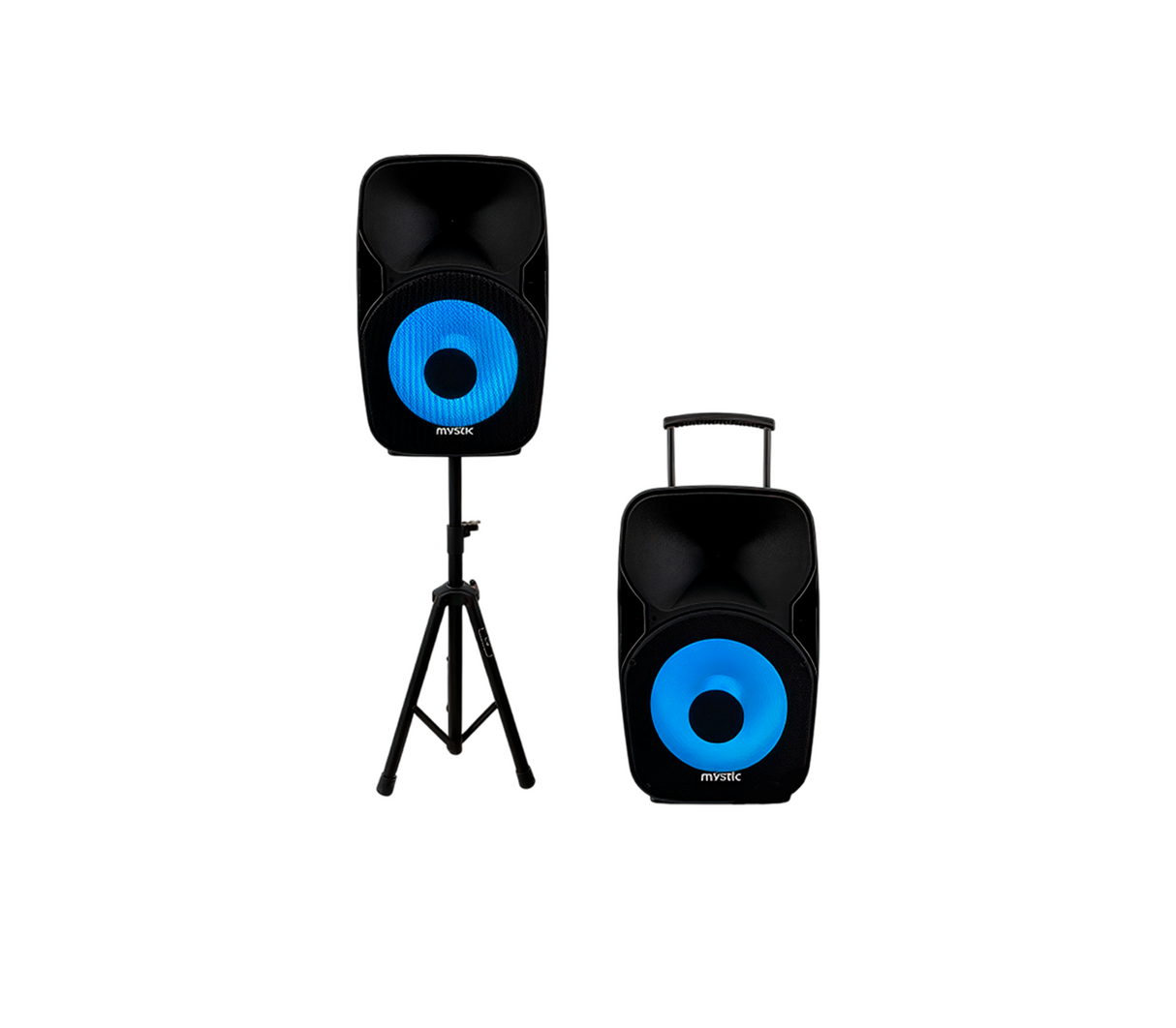 Corneta recargable 15" 120W con micrófono Mystic