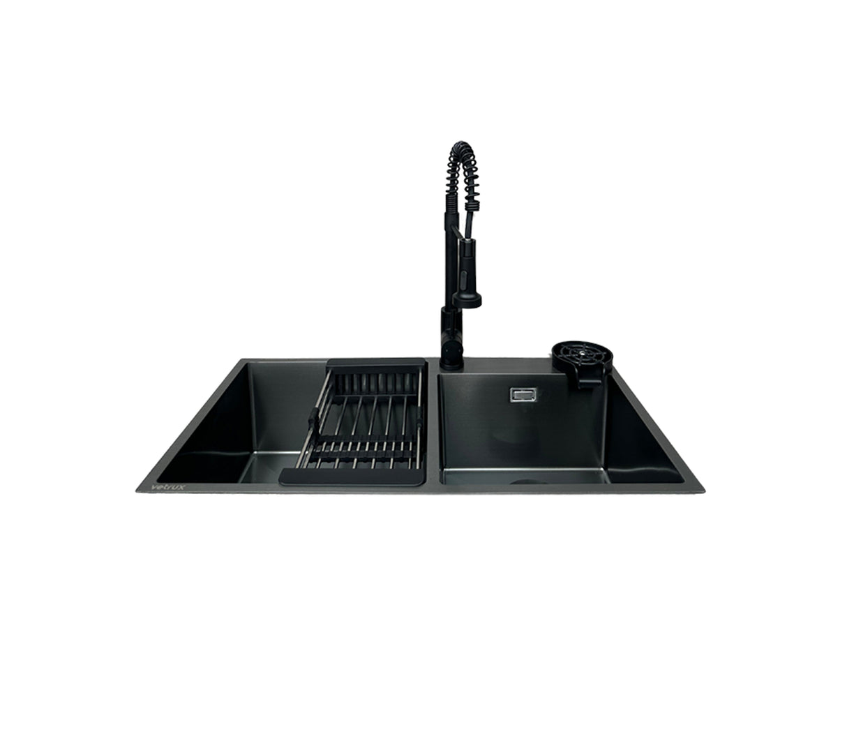 Fregadero Flusso 82 Dual 2 tinas + accesorios Acero inox Vetrux