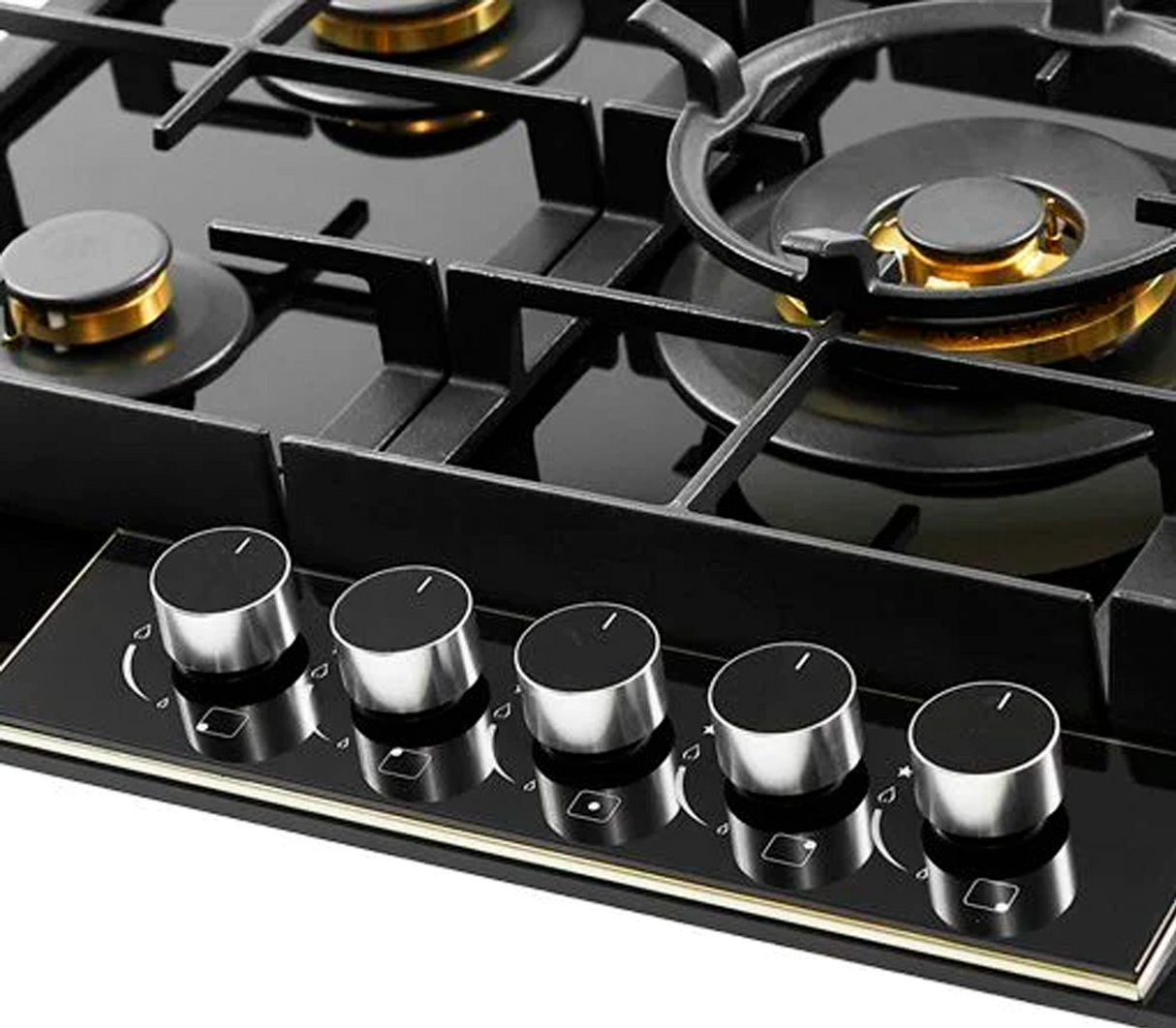 Tope de cocina a gas 5h 90cm Genova negro Drija