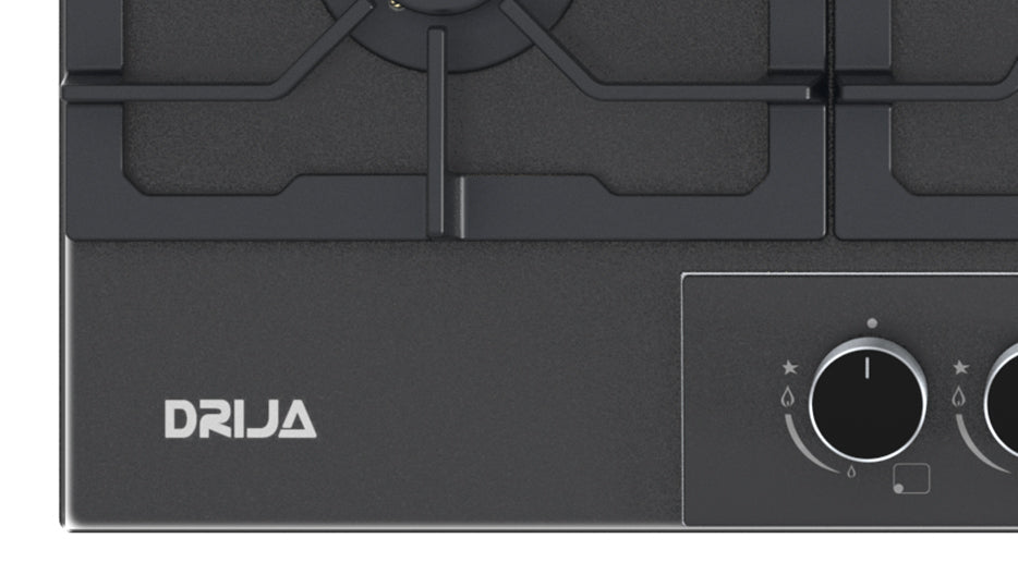 Tope de cocina a gas 5 hornillas 90cm negro Italia Drija