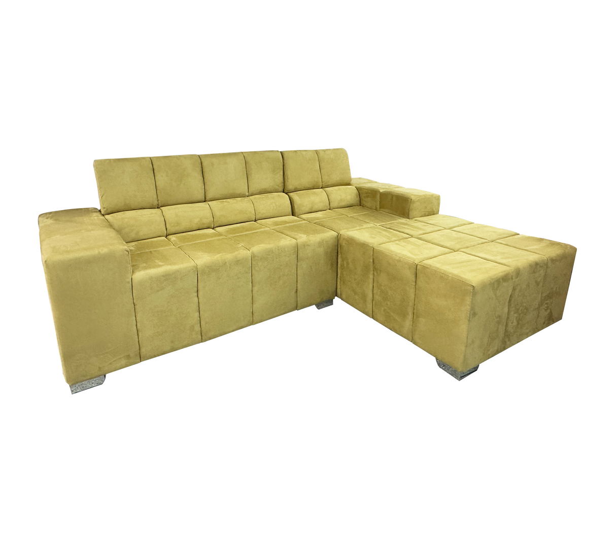 Juedo de Recibo Modular Londres + Cheslong tela amarillo Gasch