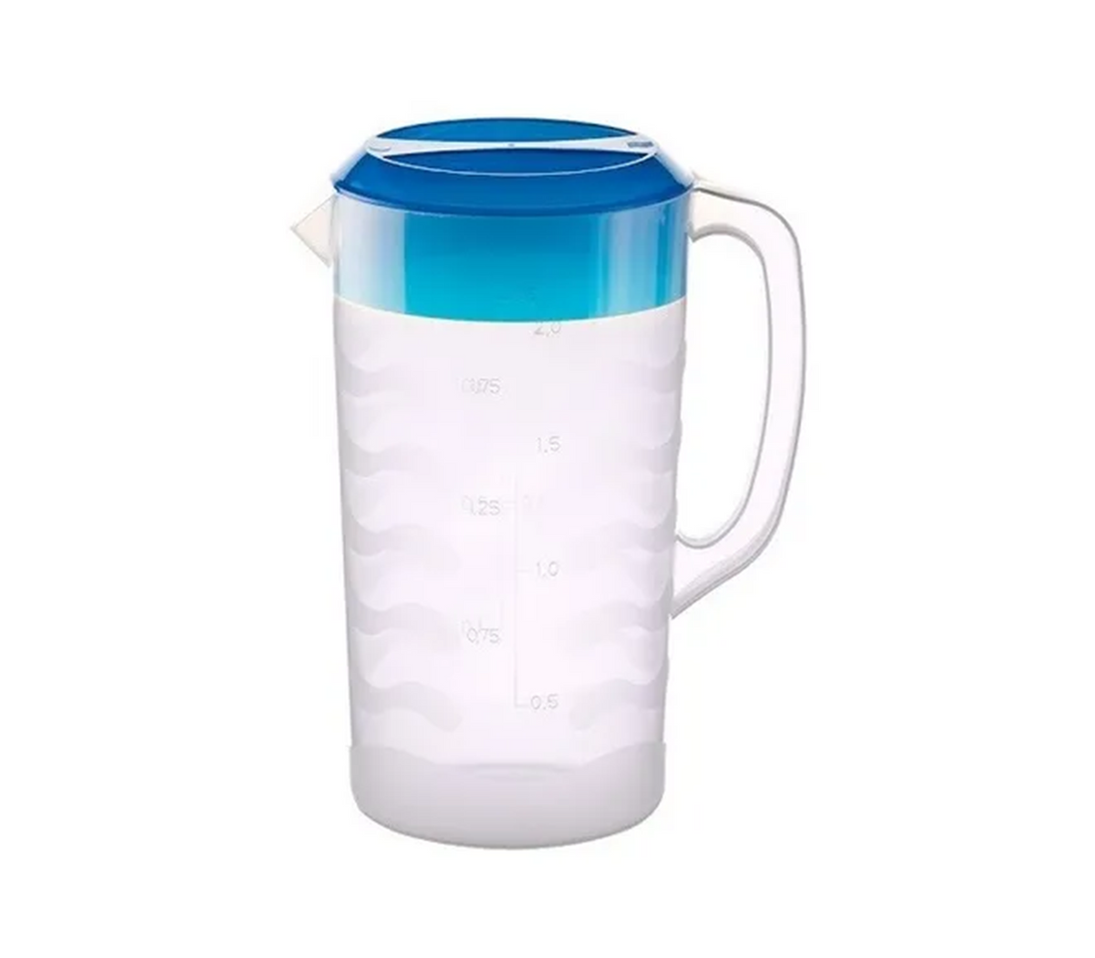 Jarra moderna 2.2 litros transparente con tapa en colores surtidos Manaplas