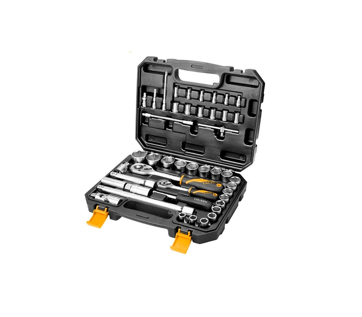 Juego de 45 piezas 1/4" y 1/2" dados milimétricos Tolsen