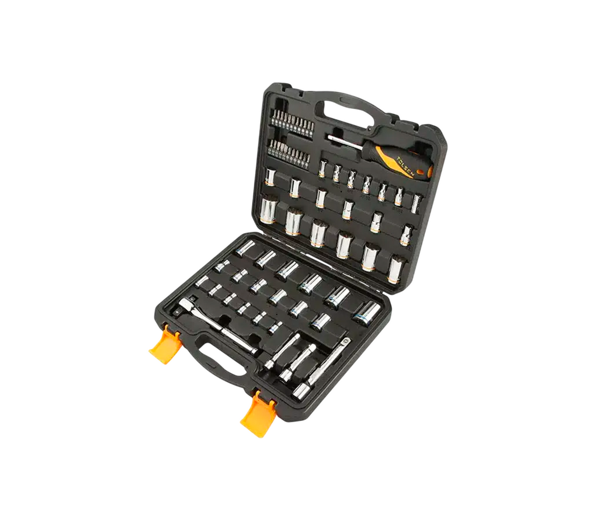 Juego de dados y adaptador 65 pzas Tolsen