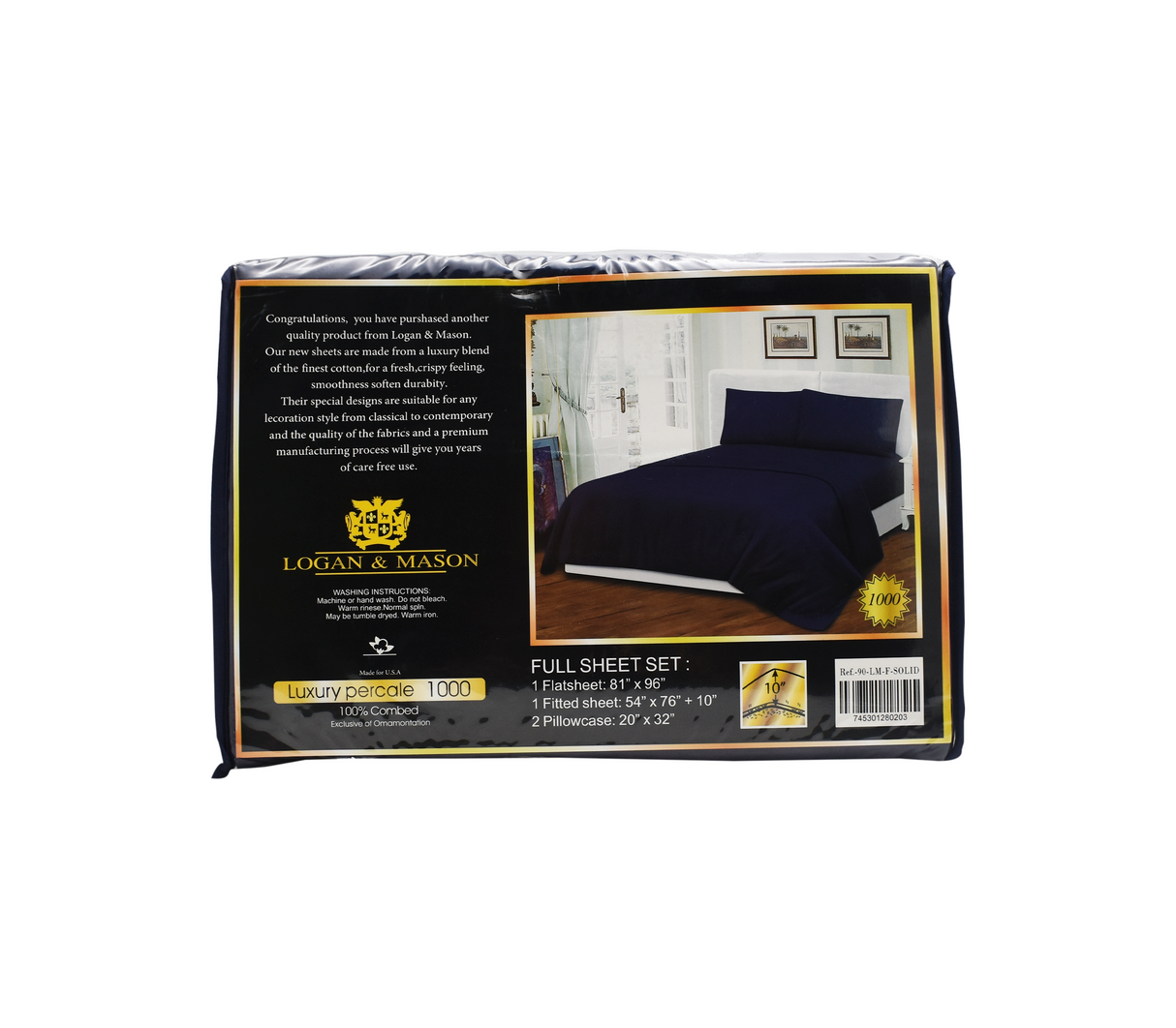 Juego de sábana matrimonial 1400 hilos Logan & Mason