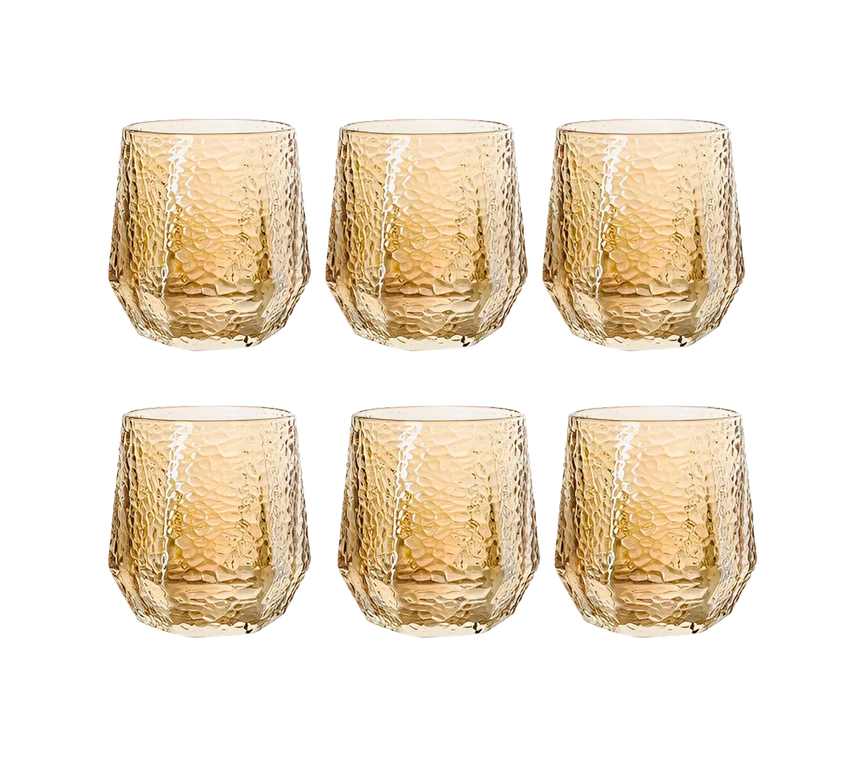 Juego de vasos vidrio 6 piezas naranja Mo Import