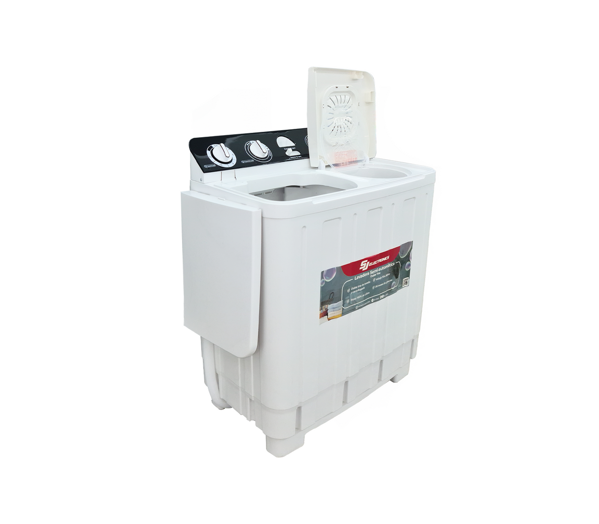 Lavadora doble tina 7.5 kg blanca/negra Sj Electronics