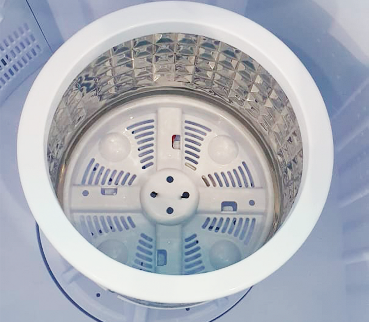 Lavadora semiautomática 4.6kg blanca c/tapa azul Powerfik