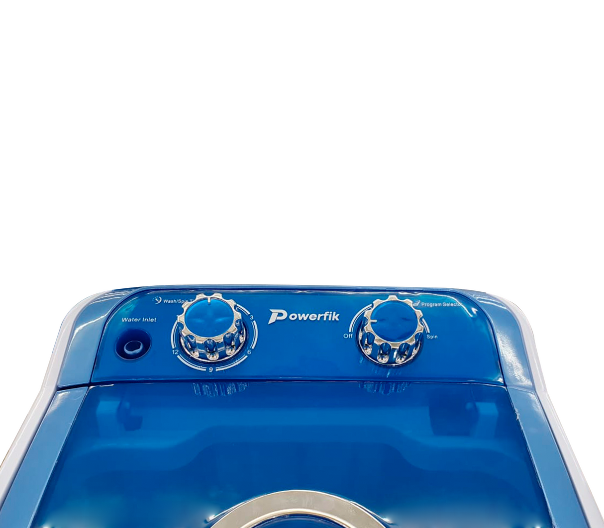 Lavadora semiautomática 4.6kg blanca c/tapa azul Powerfik