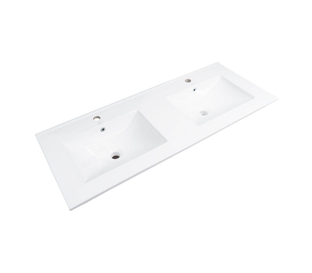 Lavamanos p/empotrar doble 121 x 46 cm blanco brillante Europa
