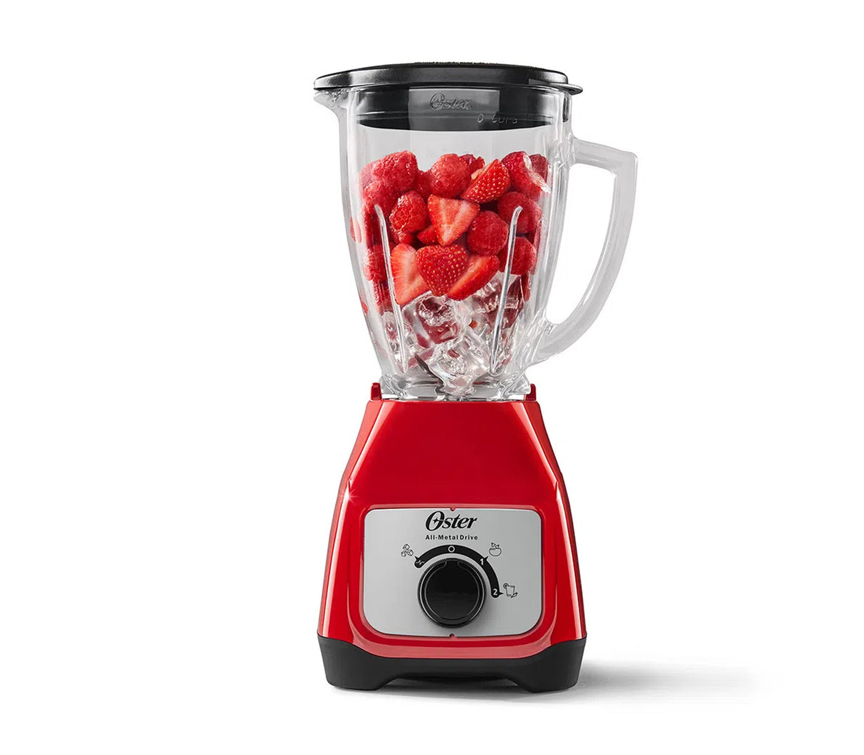 Licuadora 2 velocidades vaso de vidrio 1.5 litros 550W rojo Oster