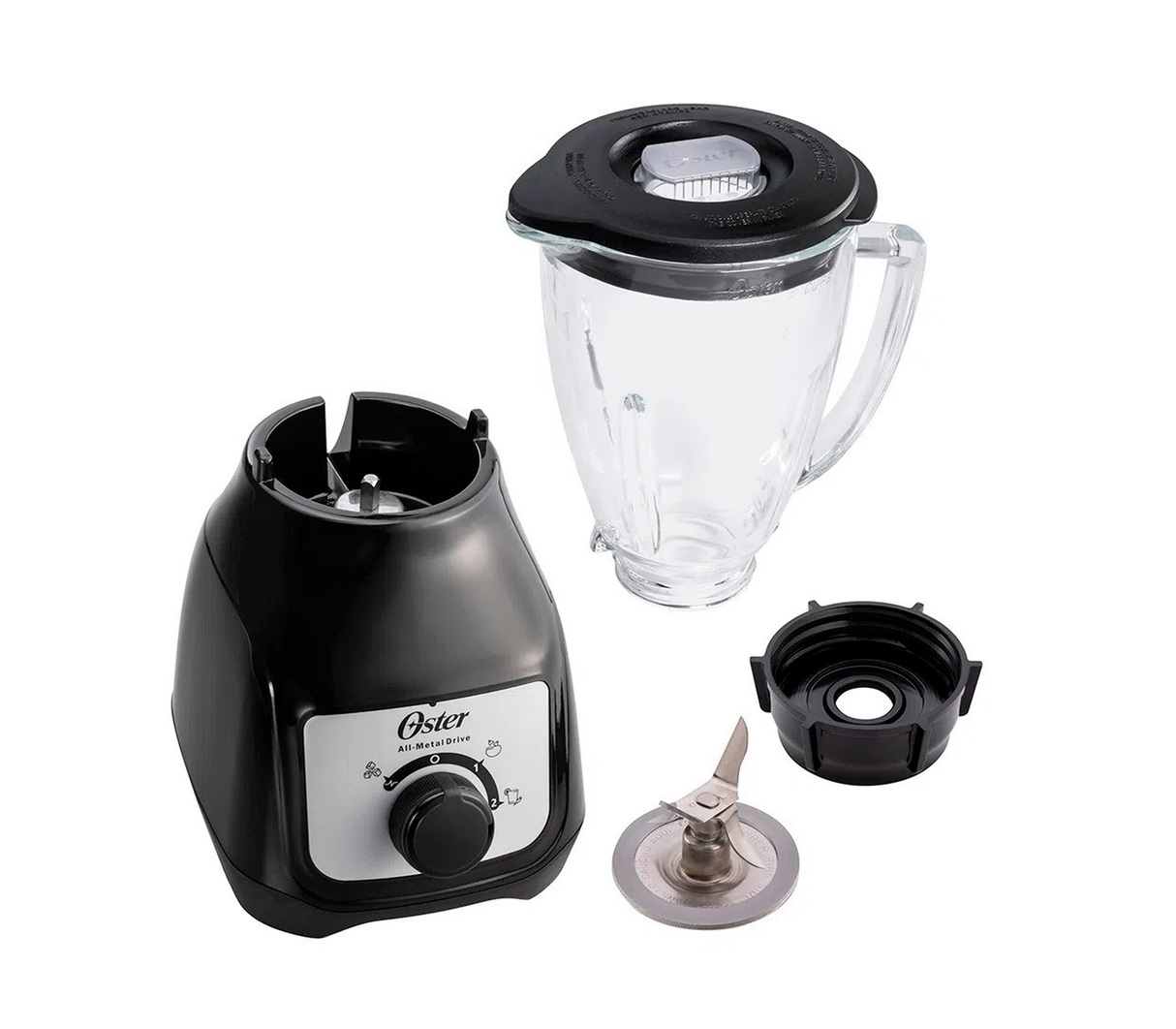 Licuadora 2 velocidades vaso de vidrio 1.5 litros 550W negro Oster