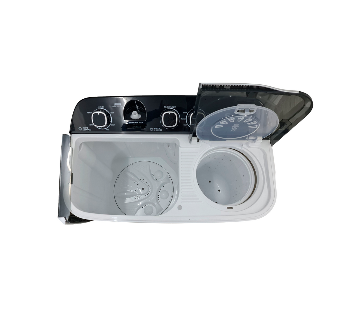 Lavadora doble tina 7 kg blanca con tapa negra Sj Electronics
