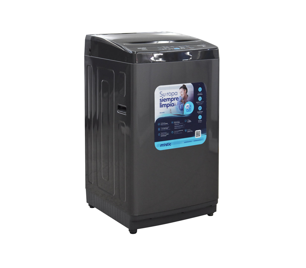 Lavadora automática 10 kg gris Mystic