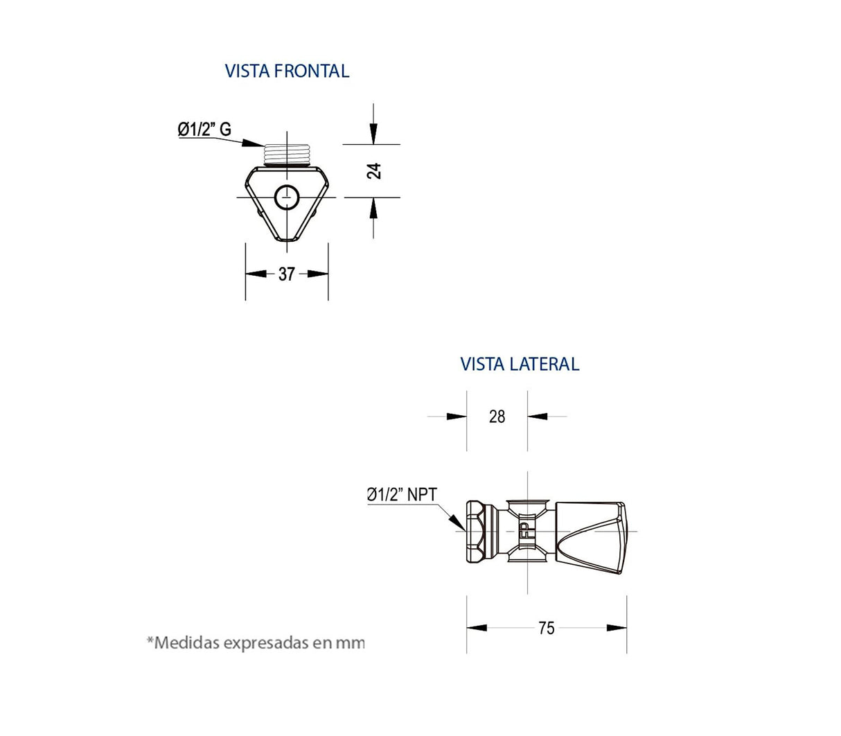 Llave de arresto doble 1/2" x 1/2" FP