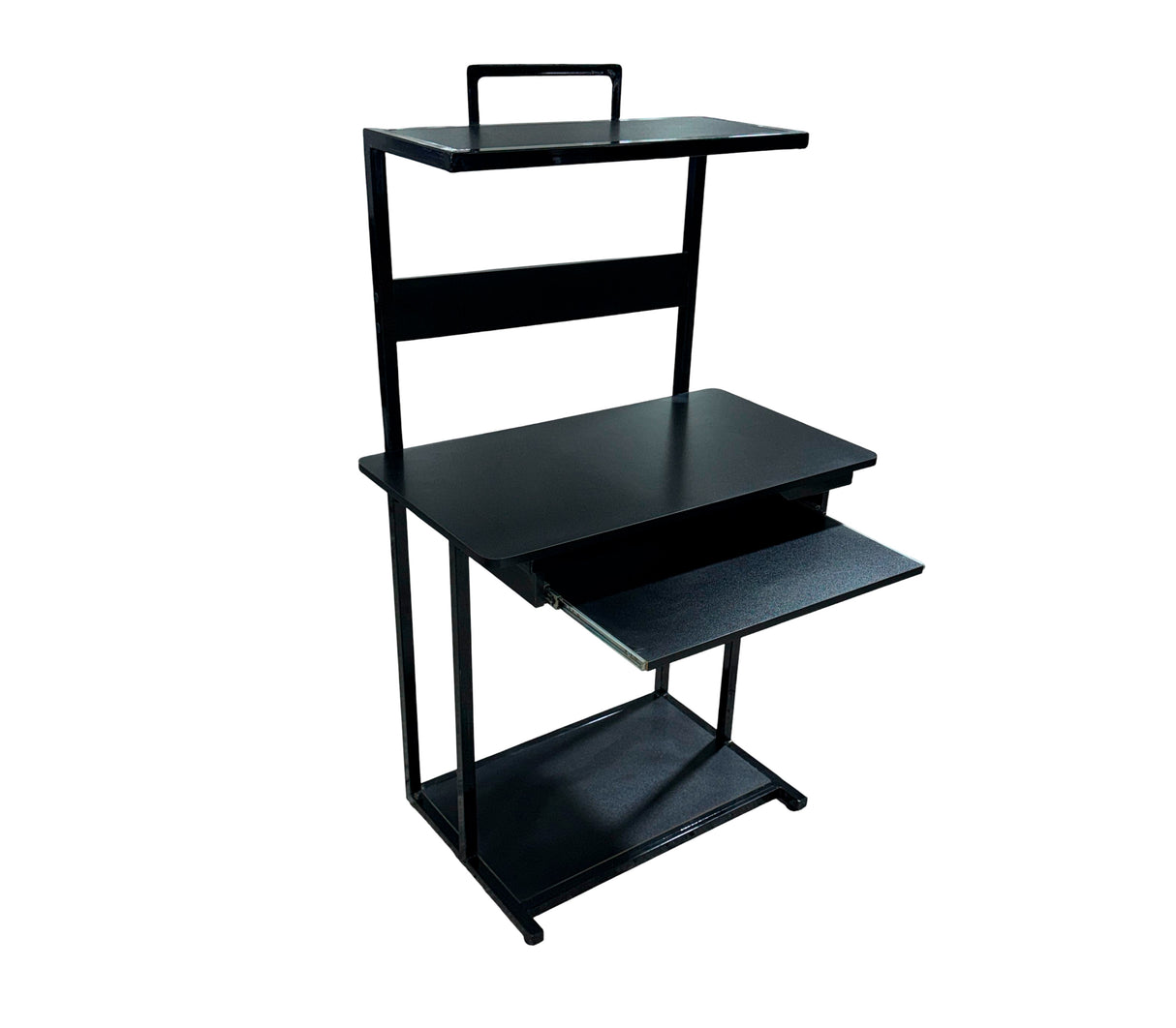 Mesa de computadora 3 niveles en base de metal fabricación nacional negro Powerfik