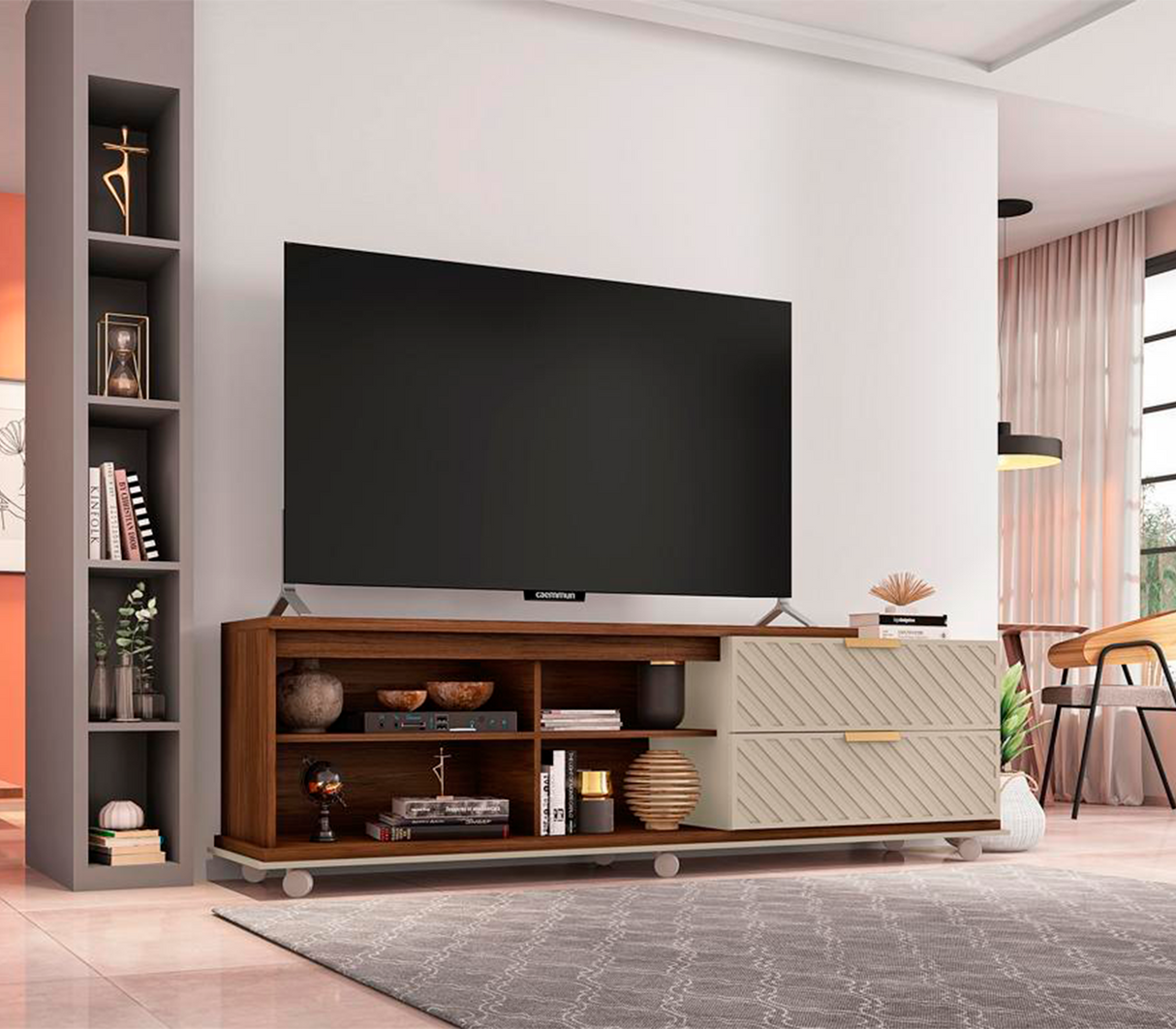 Mesa para tv Harmony Havana/o white (e) Dj Muebles