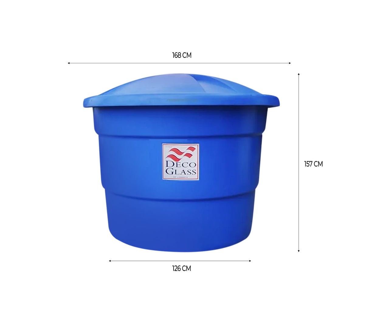 Tanque tipo vaso conico 2000 litros azul Deco Glass