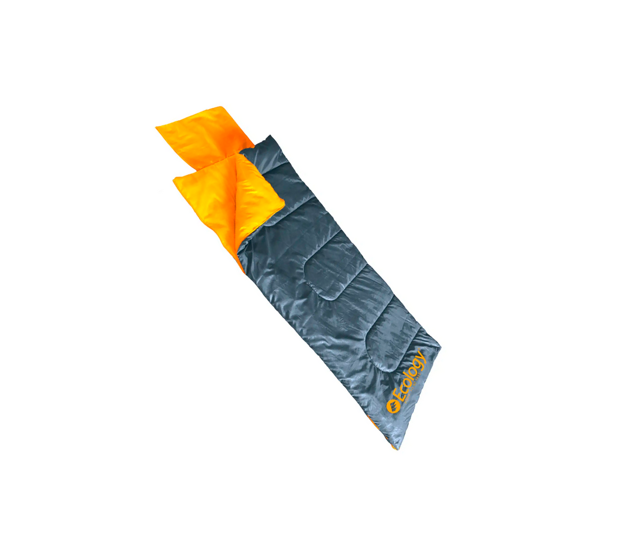 Bolsa de dormir individual a doble con almohada inflable gris/naranja Ecology