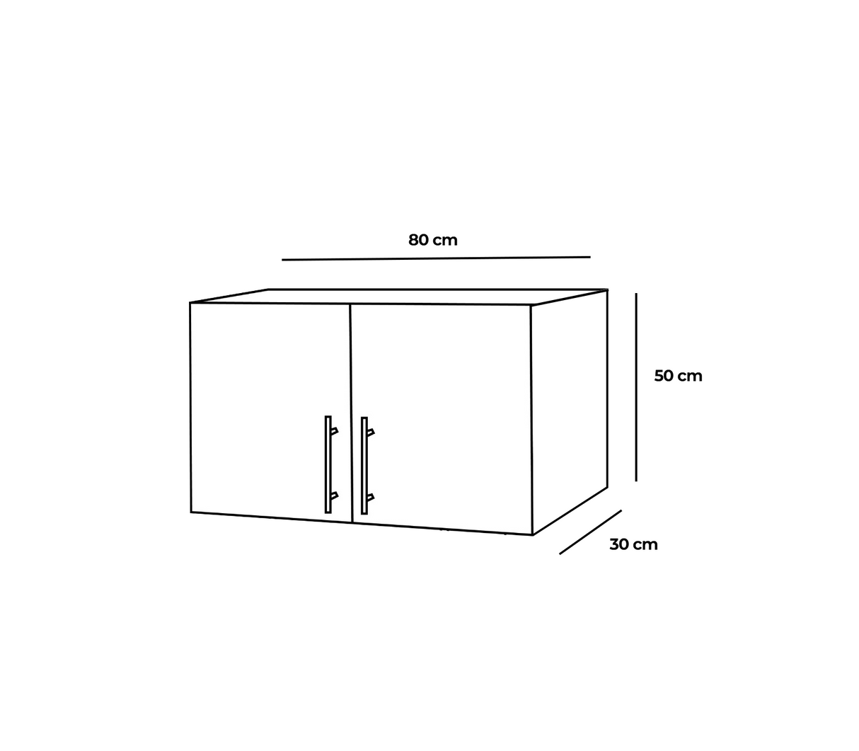 Mueble aéreo de cocina 2 puertas Powerfik