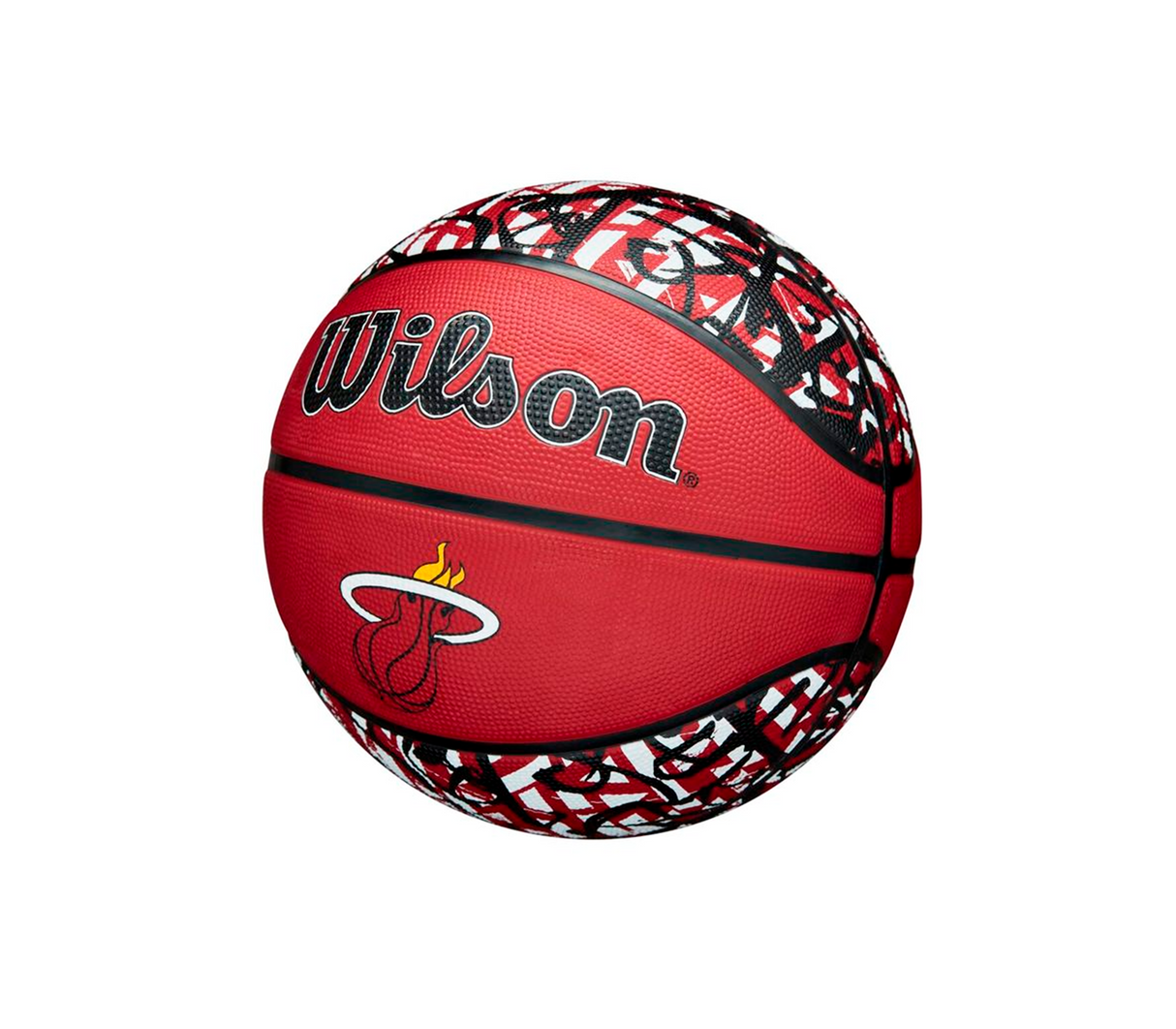 Balón basketball NBA graffiti Miami Heat N.° 7 rojo Wilson