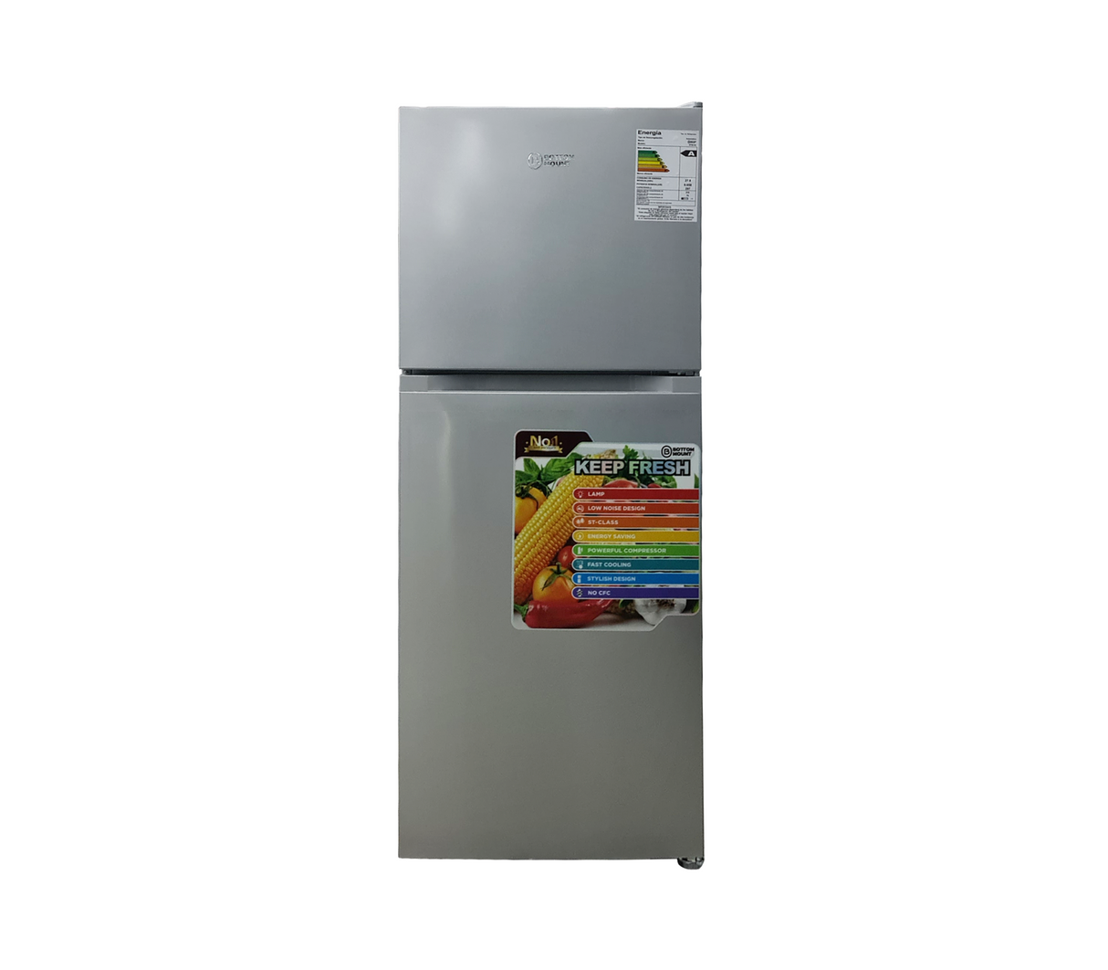 Nevera Top Mount 10.4 pies sin escarcha plateado Bottom Mount