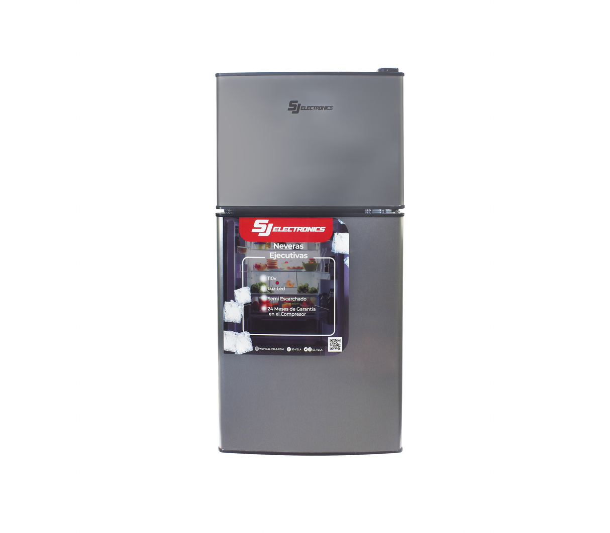 Nevera ejecutiva Top Mount semi escarcha 86 litros silver Sj Electronics