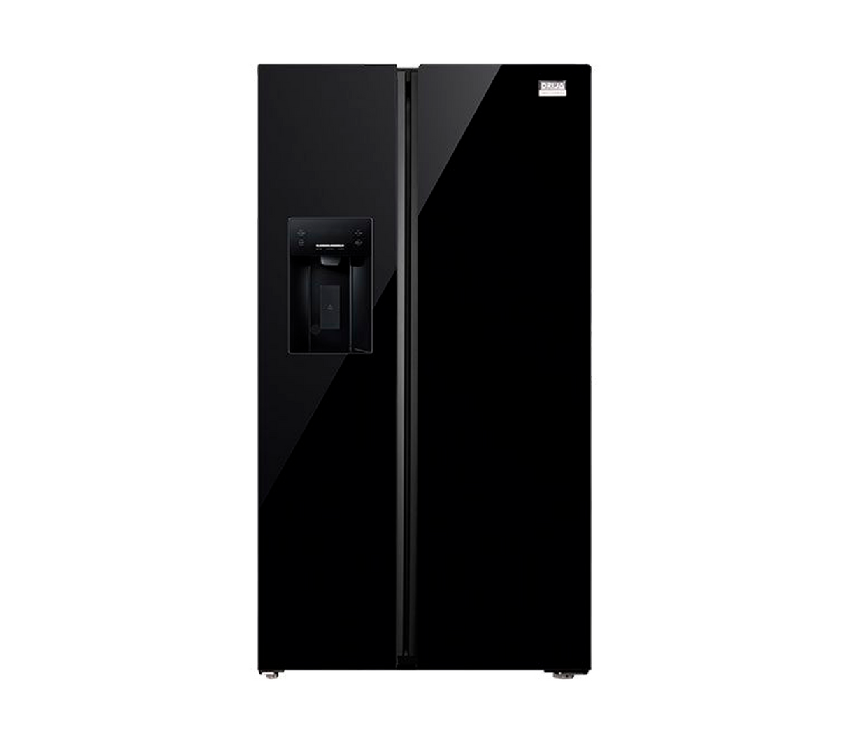 Nevera side by side black con dispensador 566 Lt puerta tipo espejo negra Drija