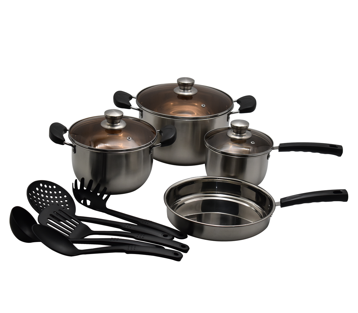 Juego de ollas 12 piezas acero top chice Mo Import