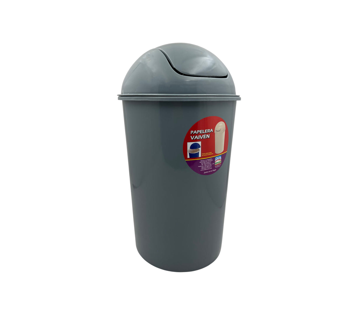 Papelera Vaivén 15 litros gris Alfa Hogar