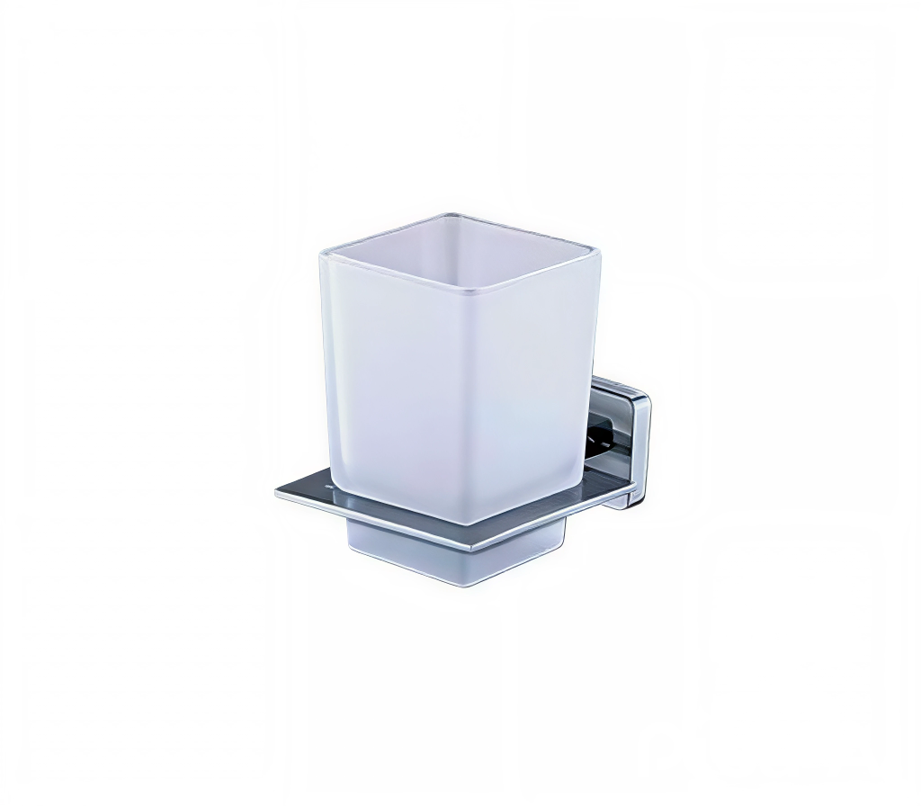 Portavasos para baños cuadrado base cromada Faguax