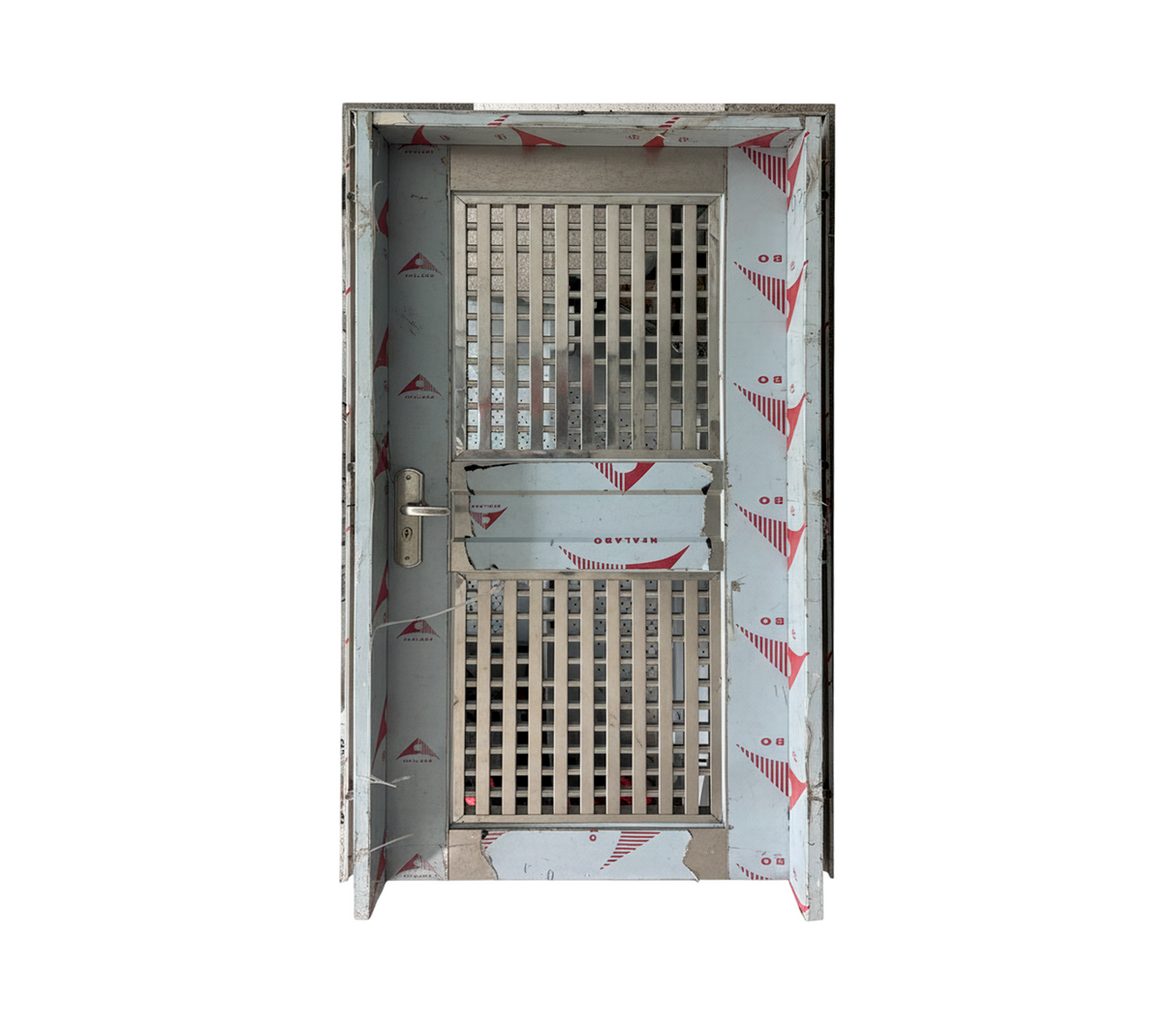 Puerta c/marco y cerradura 91x2,11cm acero Nero