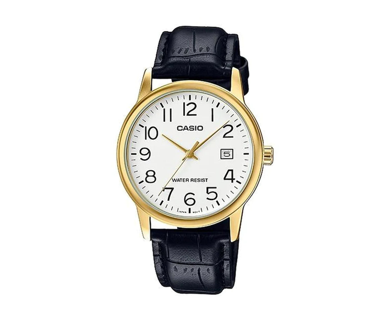 Reloj analógico de caballero correa de cuero negro Casio