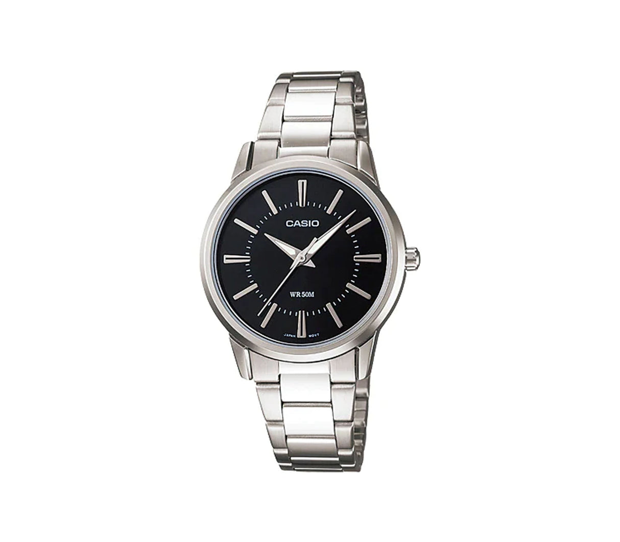 Reloj analógico para caballero plateado/negro Casio