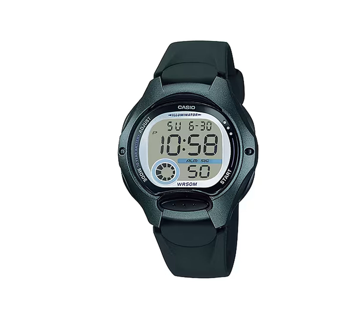 Reloj digital para niños correa de resina negro Casio