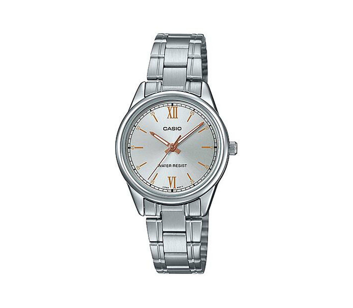 Reloj analógico para dama números romanos plateado Casio